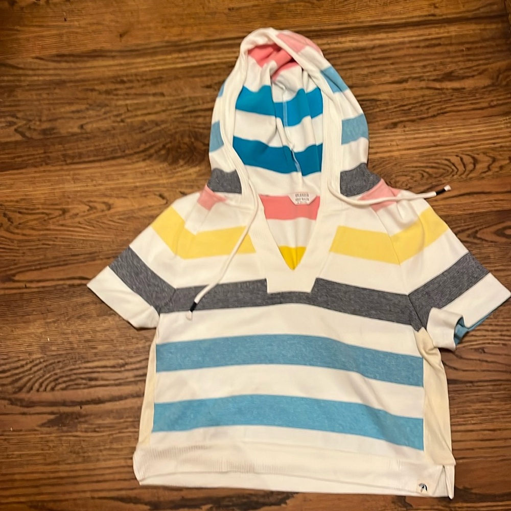 Splendid short sleeve crop hoodie